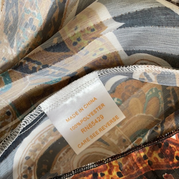 Luxe Moda boho tassel fringe V neck studded embroidered tunic blouse size S - Picture 9 of 12